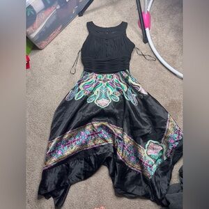 Signature by Sangria Black Dress with Paisley Accents